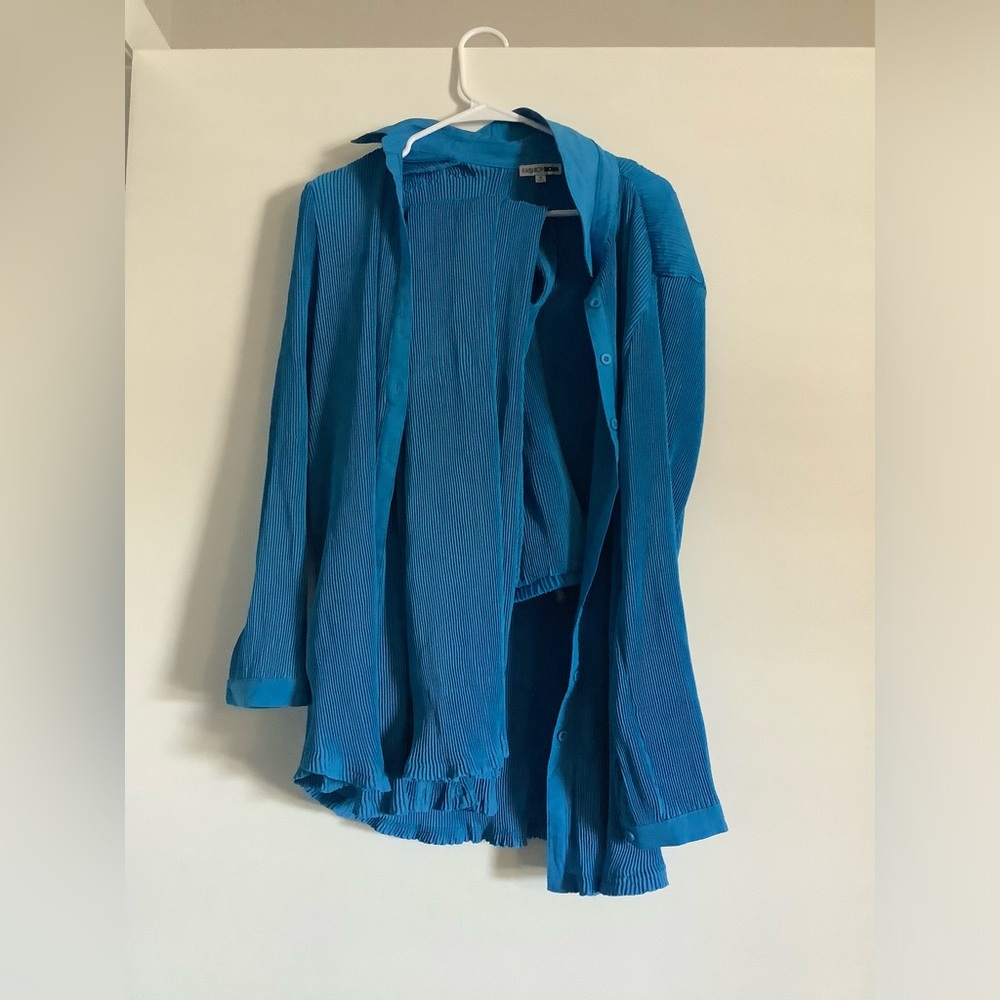 Fashion Nova Classy Blue Set